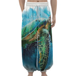 Sea Turtle Painting Print Lantern Pants