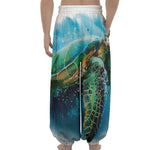 Sea Turtle Painting Print Lantern Pants