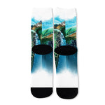 Sea Turtle Painting Print Long Socks