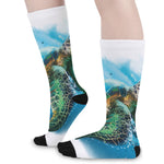 Sea Turtle Painting Print Long Socks