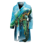 Sea Turtle Painting Print Men's Bathrobe