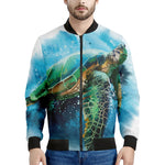 Sea Turtle Painting Print Men's Bomber Jacket