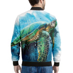 Sea Turtle Painting Print Men's Bomber Jacket