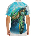 Sea Turtle Painting Print Men's Deep V-Neck Shirt