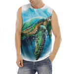 Sea Turtle Painting Print Men's Fitness Tank Top