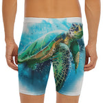Sea Turtle Painting Print Men's Long Boxer Briefs