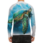 Sea Turtle Painting Print Men's Long Sleeve Rash Guard