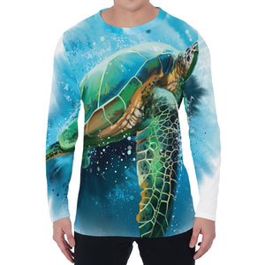 Sea Turtle Painting Print Men's Long Sleeve T-Shirt