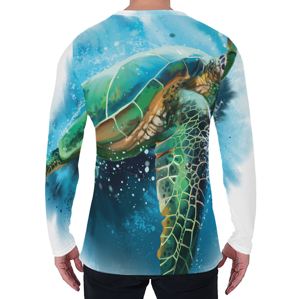 Sea Turtle Painting Print Men's Long Sleeve T-Shirt