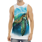 Sea Turtle Painting Print Men's Muscle Tank Top