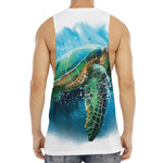 Sea Turtle Painting Print Men's Muscle Tank Top