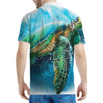 Sea Turtle Painting Print Men's Polo Shirt