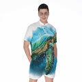 Sea Turtle Painting Print Men's Romper