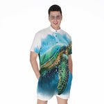 Sea Turtle Painting Print Men's Rompers