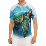 Sea Turtle Painting Print Men's Short Sleeve Rash Guard