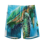 Sea Turtle Painting Print Men's Sports Shorts