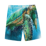 Sea Turtle Painting Print Men's Sports Shorts