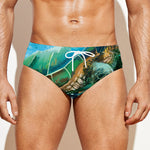 Sea Turtle Painting Print Men's Swim Briefs