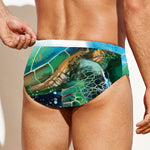 Sea Turtle Painting Print Men's Swim Briefs