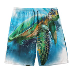 Sea Turtle Painting Print Men's Swim Trunks