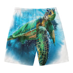 Sea Turtle Painting Print Men's Swim Trunks