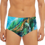 Sea Turtle Painting Print Men's Triangle Swim Briefs