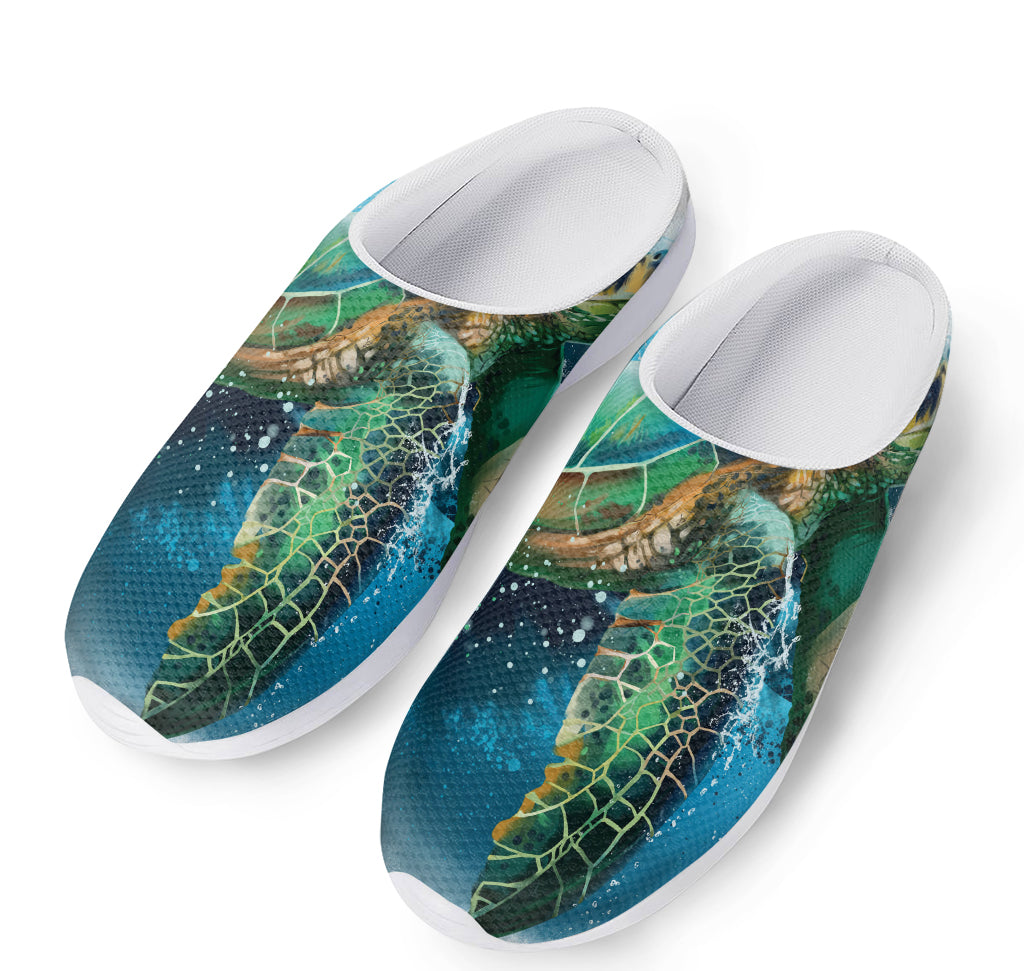 Sea Turtle Painting Print Mesh Casual Shoes
