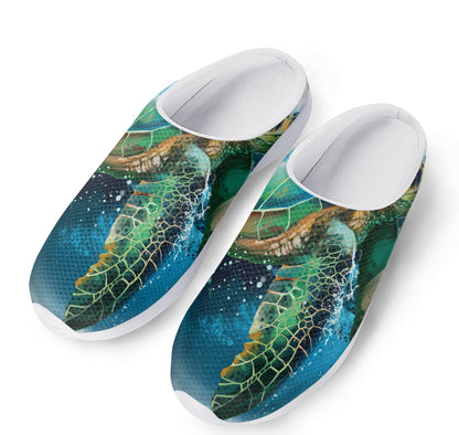 Sea Turtle Painting Print Mesh Casual Shoes
