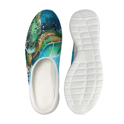 Sea Turtle Painting Print Mesh Casual Shoes