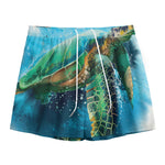 Sea Turtle Painting Print Mesh Shorts
