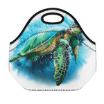 Sea Turtle Painting Print Neoprene Lunch Bag