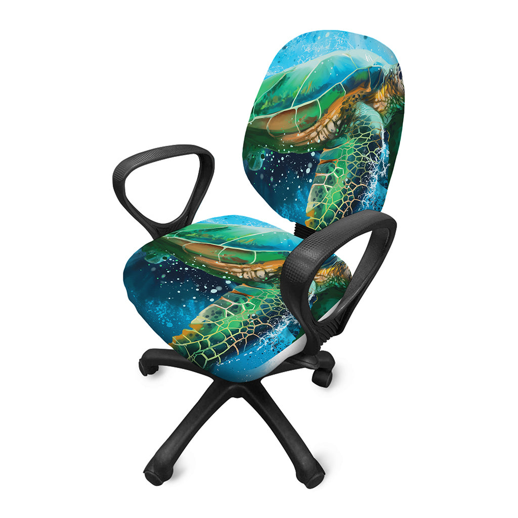 Sea Turtle Painting Print Office Chair Cover