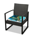 Sea Turtle Painting Print Outdoor Seat Cushion Cover