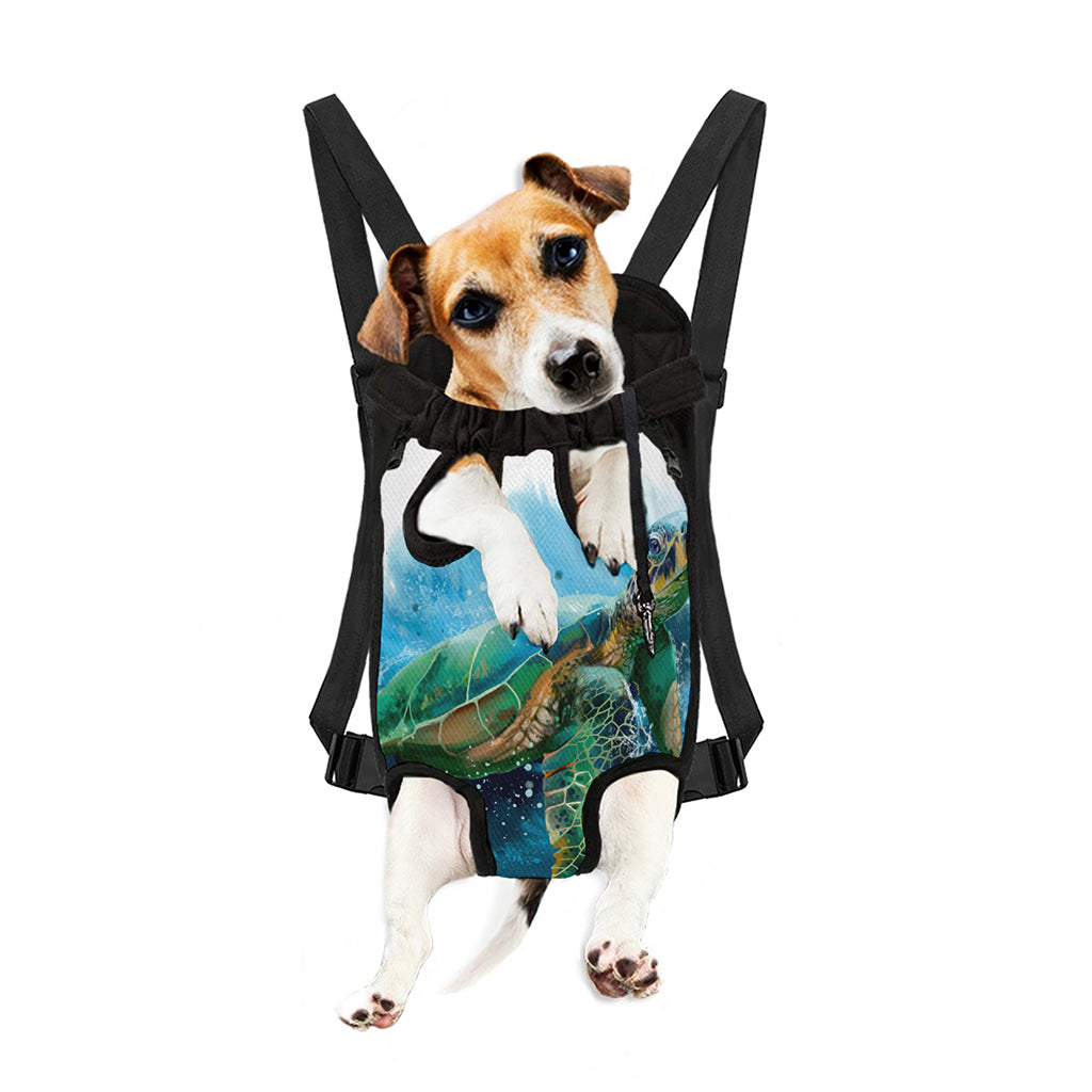 Sea Turtle Painting Print Pet Carrier Backpack