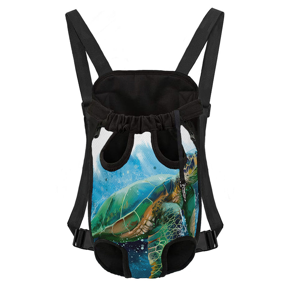Sea Turtle Painting Print Pet Carrier Backpack