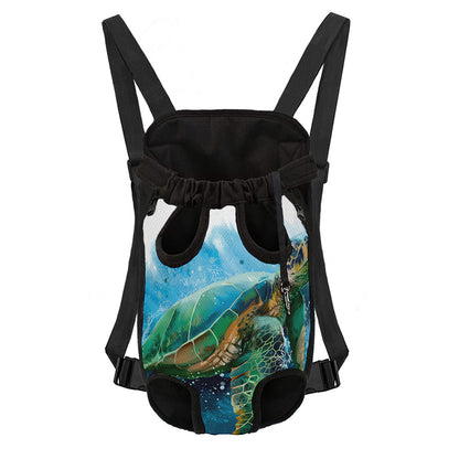 Sea Turtle Painting Print Pet Carrier Backpack