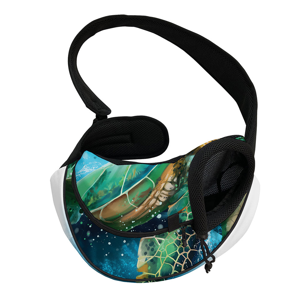 Sea Turtle Painting Print Pet Sling Carrier