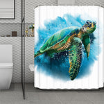 Sea Turtle Painting Print Polyester Shower Curtain