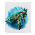Sea Turtle Painting Print Polyester Shower Curtain