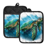 Sea Turtle Painting Print Pot Holders With Pocket