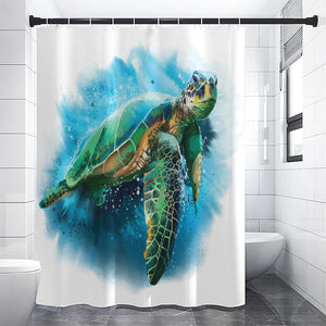 Sea Turtle Painting Print Premium Shower Curtain