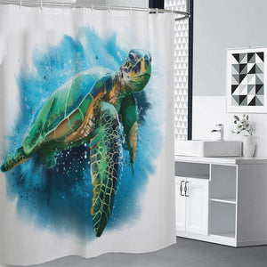 Sea Turtle Painting Print Premium Shower Curtain