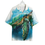 Sea Turtle Painting Print Rayon Hawaiian Shirt