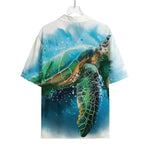 Sea Turtle Painting Print Rayon Hawaiian Shirt