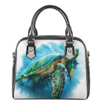 Sea Turtle Painting Print Shoulder Handbag