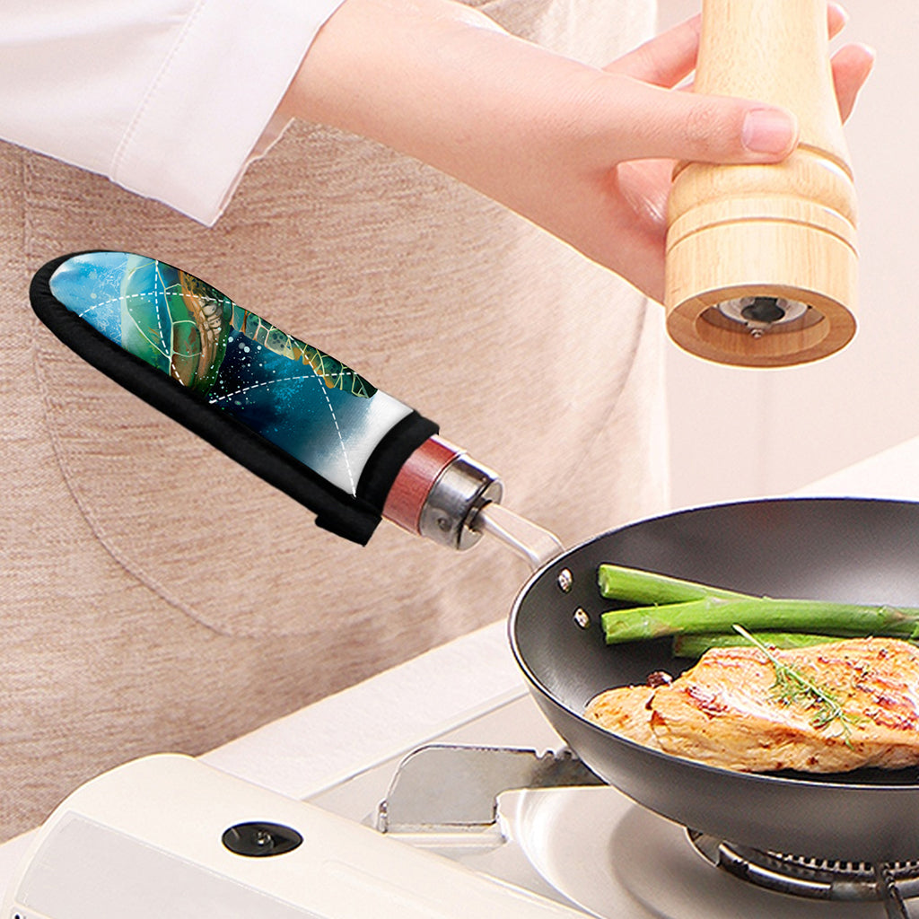 Sea Turtle Painting Print Skillet Handle Cover