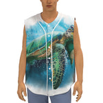 Sea Turtle Painting Print Sleeveless Baseball Jersey