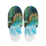 Sea Turtle Painting Print Slippers