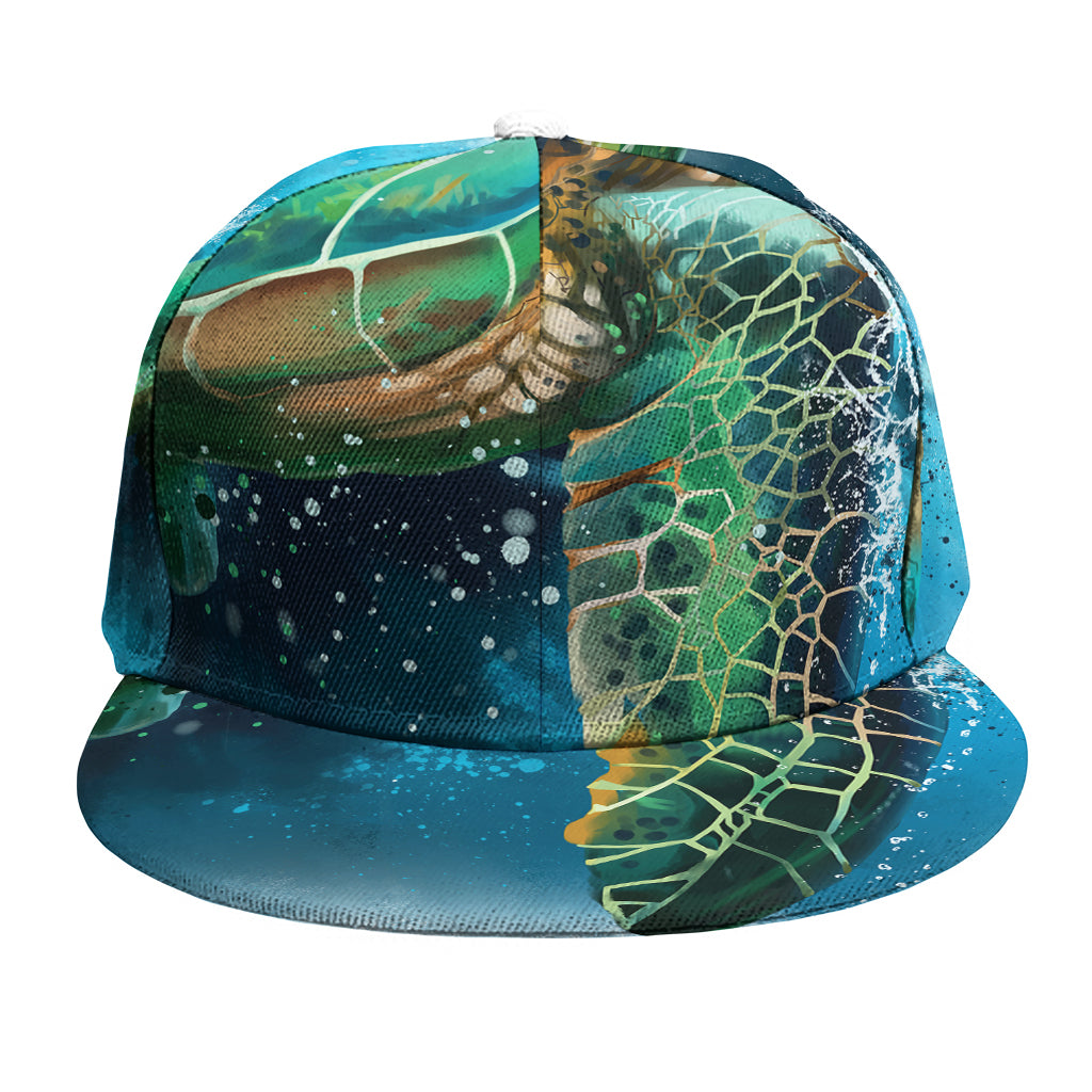 Sea Turtle Painting Print Snapback Cap