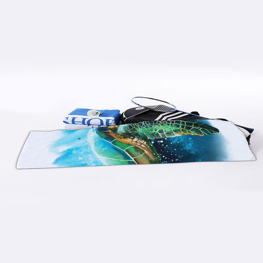 Sea Turtle Painting Print Sports Towel